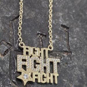 Fight fight fight necklace 14kt gold vermeil